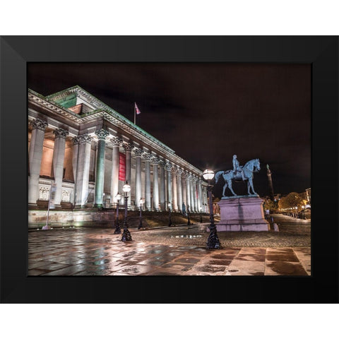 St Georges Hall at night, Liverpool Black Modern Wood Framed Art Print by Frank, Assaf