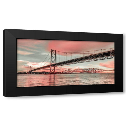 Forth Road Birdge at dusk Black Modern Wood Framed Art Print by Frank, Assaf