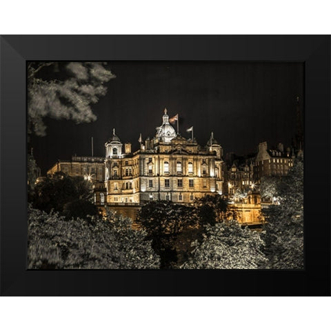 Lloyds banking group building at night Black Modern Wood Framed Art Print by Frank, Assaf
