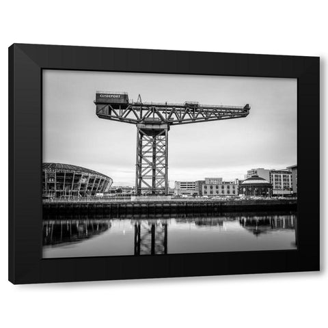 Finnieston crane on River Clyde, Glasgow, FTBR-1888 Black Modern Wood Framed Art Print by Frank, Assaf