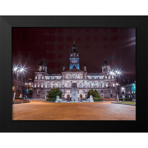 The Cenotaph War Memorial In Front Of The City Chambers In George Square-Glasgow Black Modern Wood Framed Art Print by Frank, Assaf