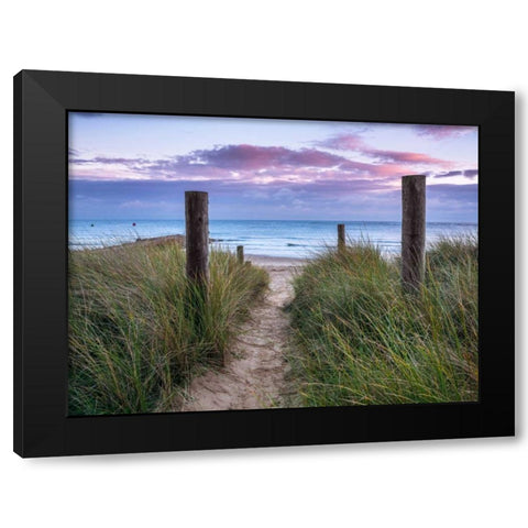 Tranquil beach Black Modern Wood Framed Art Print with Double Matting by Frank, Assaf