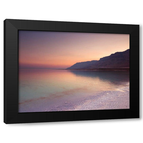 Dead sea shore at dusk, Israel Black Modern Wood Framed Art Print by Frank, Assaf