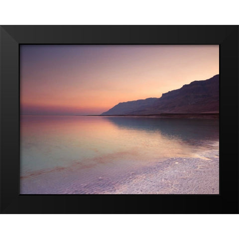 Dead sea shore at dusk, Israel Black Modern Wood Framed Art Print by Frank, Assaf