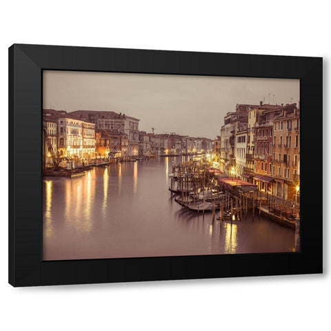 The Grand canal at dusk, Venice, Italy, FTBR-1893 Black Modern Wood Framed Art Print by Frank, Assaf