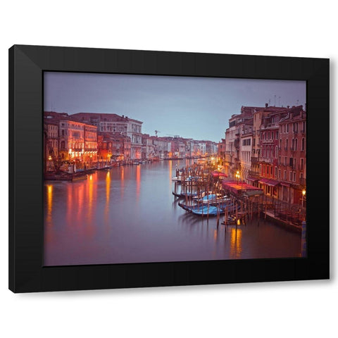 The Grand canal at dusk, Venice, Italy, FTBR-1894 Black Modern Wood Framed Art Print by Frank, Assaf