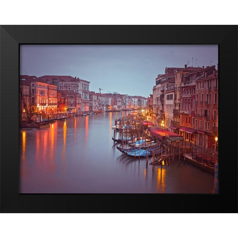 The Grand canal at dusk, Venice, Italy, FTBR-1894 Black Modern Wood Framed Art Print by Frank, Assaf