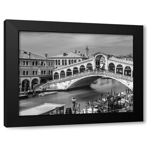Famous Rialto bridge, Venice, Italy, FTBR-1895 Black Modern Wood Framed Art Print by Frank, Assaf
