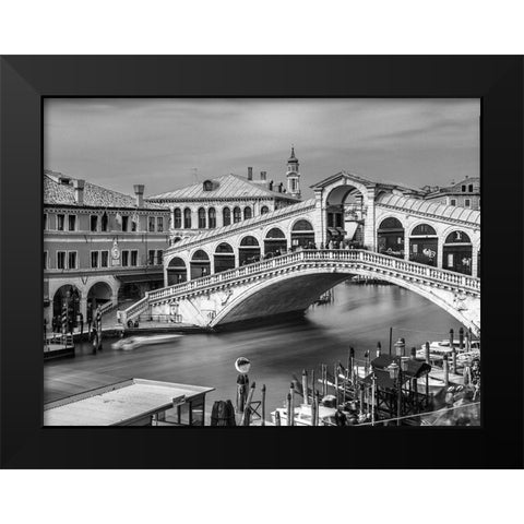 Famous Rialto bridge, Venice, Italy, FTBR-1895 Black Modern Wood Framed Art Print by Frank, Assaf