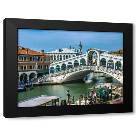 Famous Rialto bridge, Venice, Italy, FTBR-1896 Black Modern Wood Framed Art Print by Frank, Assaf