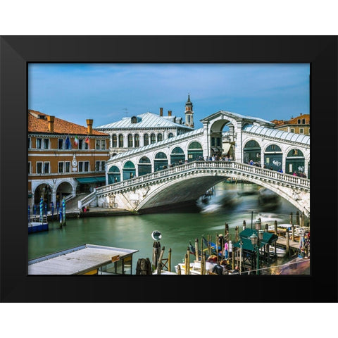 Famous Rialto bridge, Venice, Italy, FTBR-1896 Black Modern Wood Framed Art Print by Frank, Assaf