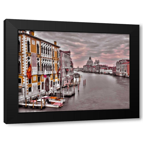 Cityscape and grand canal, Venice, Italy Black Modern Wood Framed Art Print by Frank, Assaf