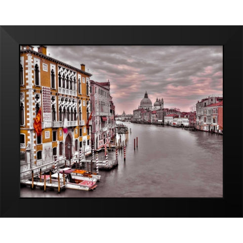 Cityscape and grand canal, Venice, Italy Black Modern Wood Framed Art Print by Frank, Assaf
