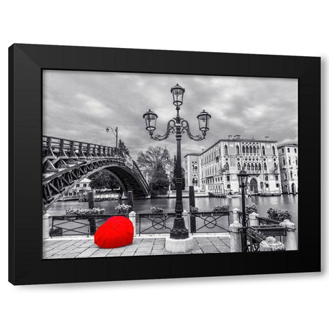Accademia Bridge-Venice Black Modern Wood Framed Art Print by Frank, Assaf
