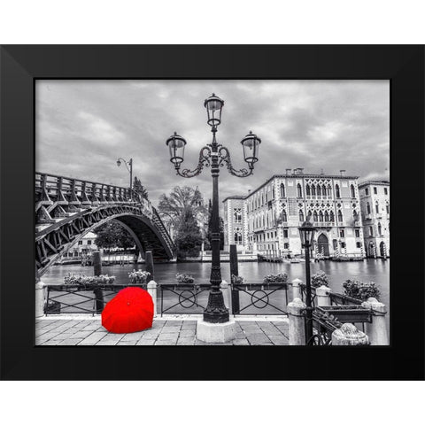 Accademia Bridge-Venice Black Modern Wood Framed Art Print by Frank, Assaf