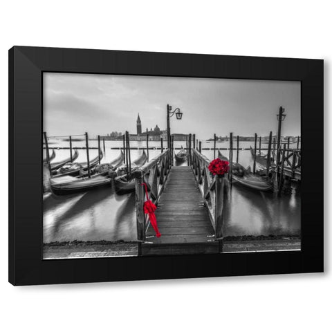 Umbrella in Doges Palace archway, Venice, Italy Black Modern Wood Framed Art Print by Frank, Assaf