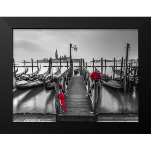 Umbrella in Doges Palace archway, Venice, Italy Black Modern Wood Framed Art Print by Frank, Assaf