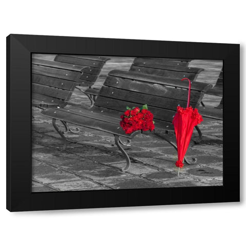 Multi-Coloured houses next to a canal, Burano, Italy Black Modern Wood Framed Art Print with Double Matting by Frank, Assaf