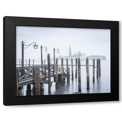 Venetian lagoon-Venice Black Modern Wood Framed Art Print by Frank, Assaf