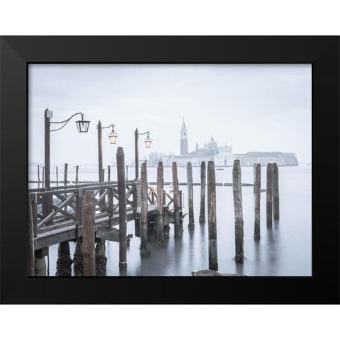 Venetian lagoon-Venice Black Modern Wood Framed Art Print by Frank, Assaf