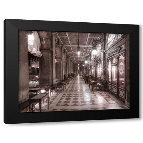 Cafe in Venice Black Modern Wood Framed Art Print by Frank, Assaf