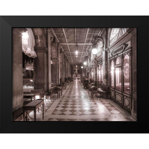 Cafe in Venice Black Modern Wood Framed Art Print by Frank, Assaf