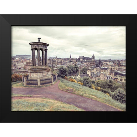 Edinburgh from Calton Hill-Scoatland Black Modern Wood Framed Art Print by Frank, Assaf