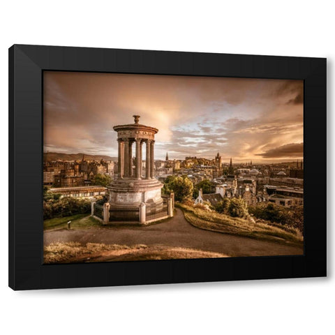 A view from Carlton Hill, Edinburgh, Scotland Black Modern Wood Framed Art Print by Frank, Assaf