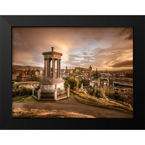 A view from Carlton Hill, Edinburgh, Scotland Black Modern Wood Framed Art Print by Frank, Assaf