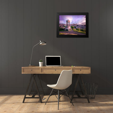A view from Carlton Hill, Edinburgh, Scotland Black Modern Wood Framed Art Print by Frank, Assaf