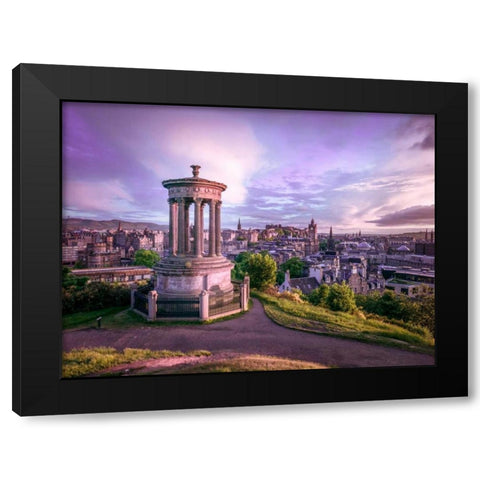 A view from Carlton Hill, Edinburgh, Scotland Black Modern Wood Framed Art Print by Frank, Assaf