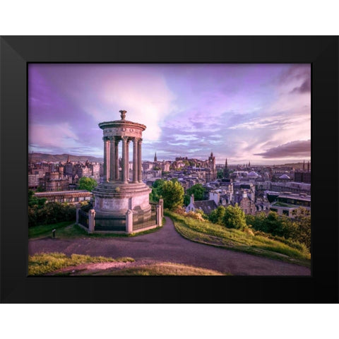 A view from Carlton Hill, Edinburgh, Scotland Black Modern Wood Framed Art Print by Frank, Assaf