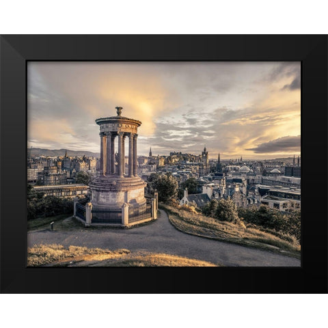 A view from Carlton Hill-Edinburgh-Scotland Black Modern Wood Framed Art Print by Frank, Assaf