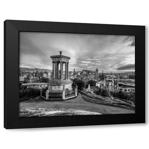 A view from Carlton Hill, Edinburgh, Scotland, FTBR-1799 Black Modern Wood Framed Art Print by Frank, Assaf