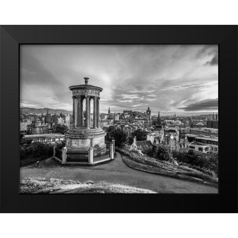 A view from Carlton Hill, Edinburgh, Scotland, FTBR-1799 Black Modern Wood Framed Art Print by Frank, Assaf