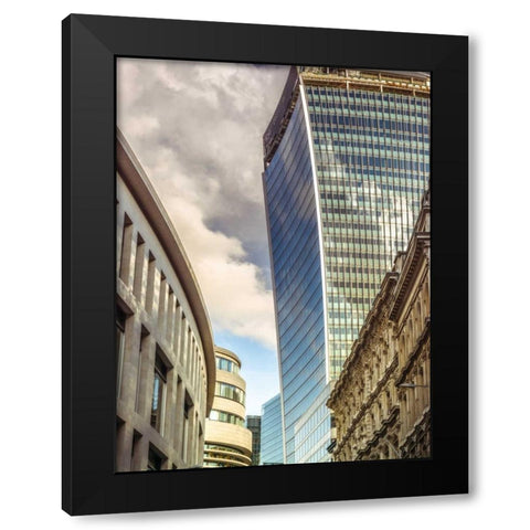 Office buildings in London, UK Black Modern Wood Framed Art Print by Frank, Assaf