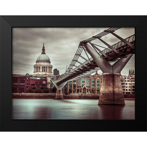 Millennium Bridge-London Black Modern Wood Framed Art Print by Frank, Assaf