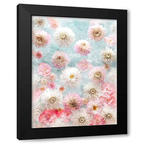 Dahlia Flowers Black Modern Wood Framed Art Print by Frank, Assaf