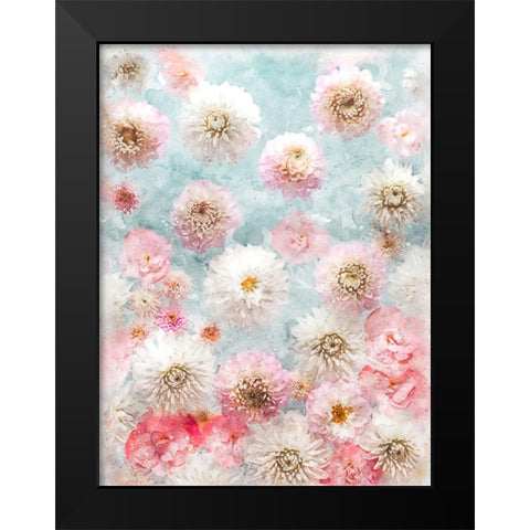 Dahlia Flowers Black Modern Wood Framed Art Print by Frank, Assaf