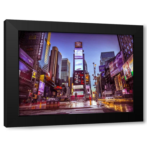 Times square, New York Black Modern Wood Framed Art Print by Frank, Assaf