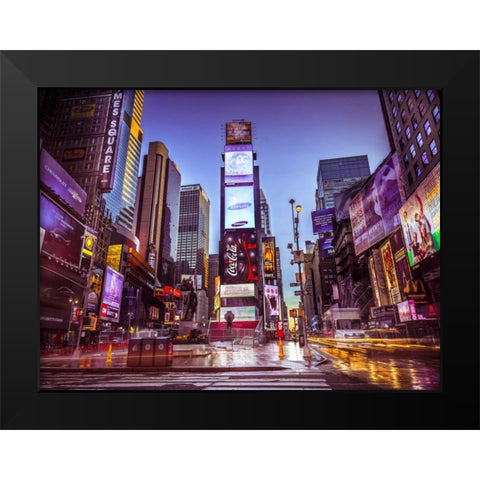 Times square, New York Black Modern Wood Framed Art Print by Frank, Assaf