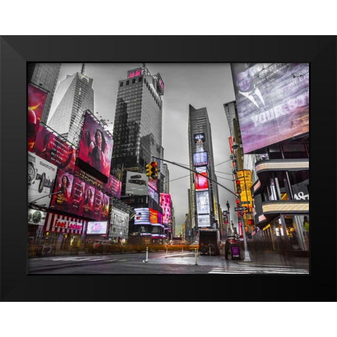 Image of Times Square, New York Black Modern Wood Framed Art Print by Frank, Assaf