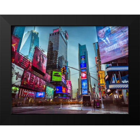 Image of Times Square, New York Black Modern Wood Framed Art Print by Frank, Assaf