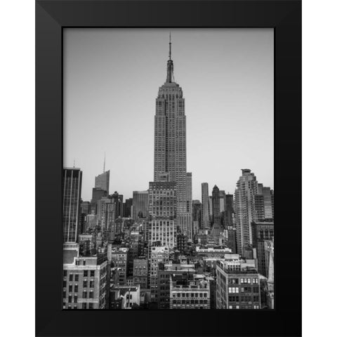 Empire State Building with New York City Manhattan skyline with skyscrapers Black Modern Wood Framed Art Print by Frank, Assaf