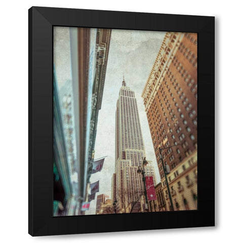 Low angle shot of a Empire State building - New York Black Modern Wood Framed Art Print with Double Matting by Frank, Assaf