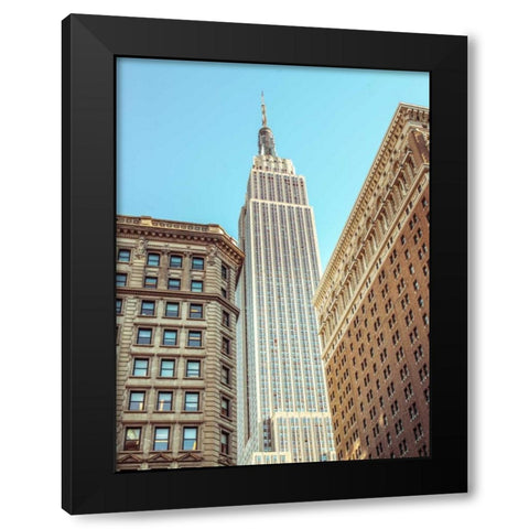 Low angle shot of a Empire State building - New York Black Modern Wood Framed Art Print with Double Matting by Frank, Assaf