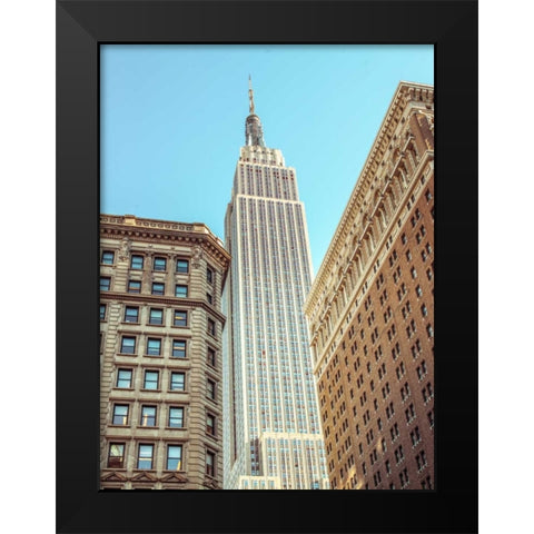Low angle shot of a Empire State building - New York Black Modern Wood Framed Art Print by Frank, Assaf