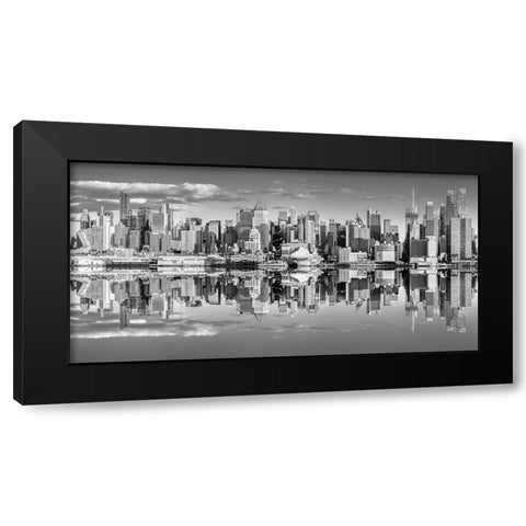 Panoramic view of Lower Manhattan skyline-New York Black Modern Wood Framed Art Print with Double Matting by Frank, Assaf