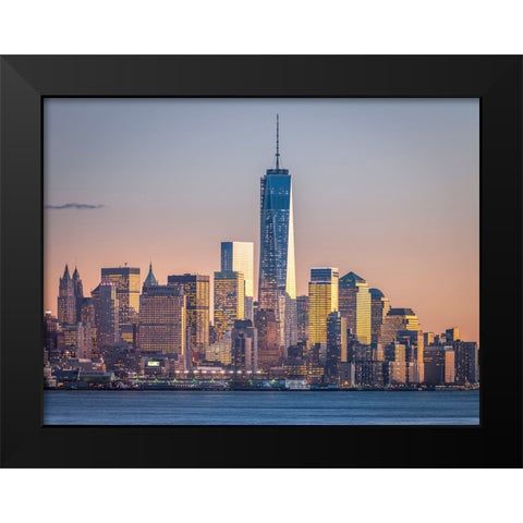 Modern architecture of Manhattan, New York Black Modern Wood Framed Art Print by Frank, Assaf