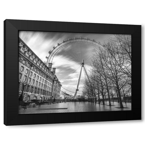 Millennium Wheel in city of London, UK Black Modern Wood Framed Art Print with Double Matting by Frank, Assaf